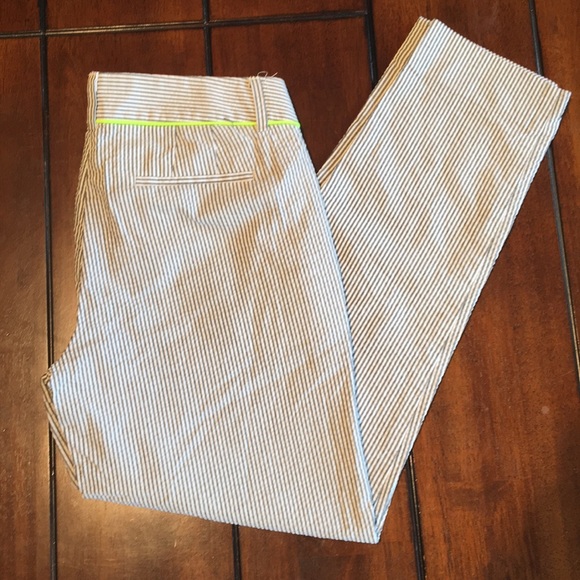 J Crew 00 Striped Seersucker Crop Pants - Picture 8 of 8